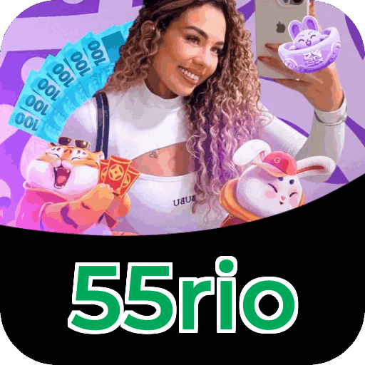 Interface do aplicativo 55rio mostrando jogos disponíveis no iOS e Android